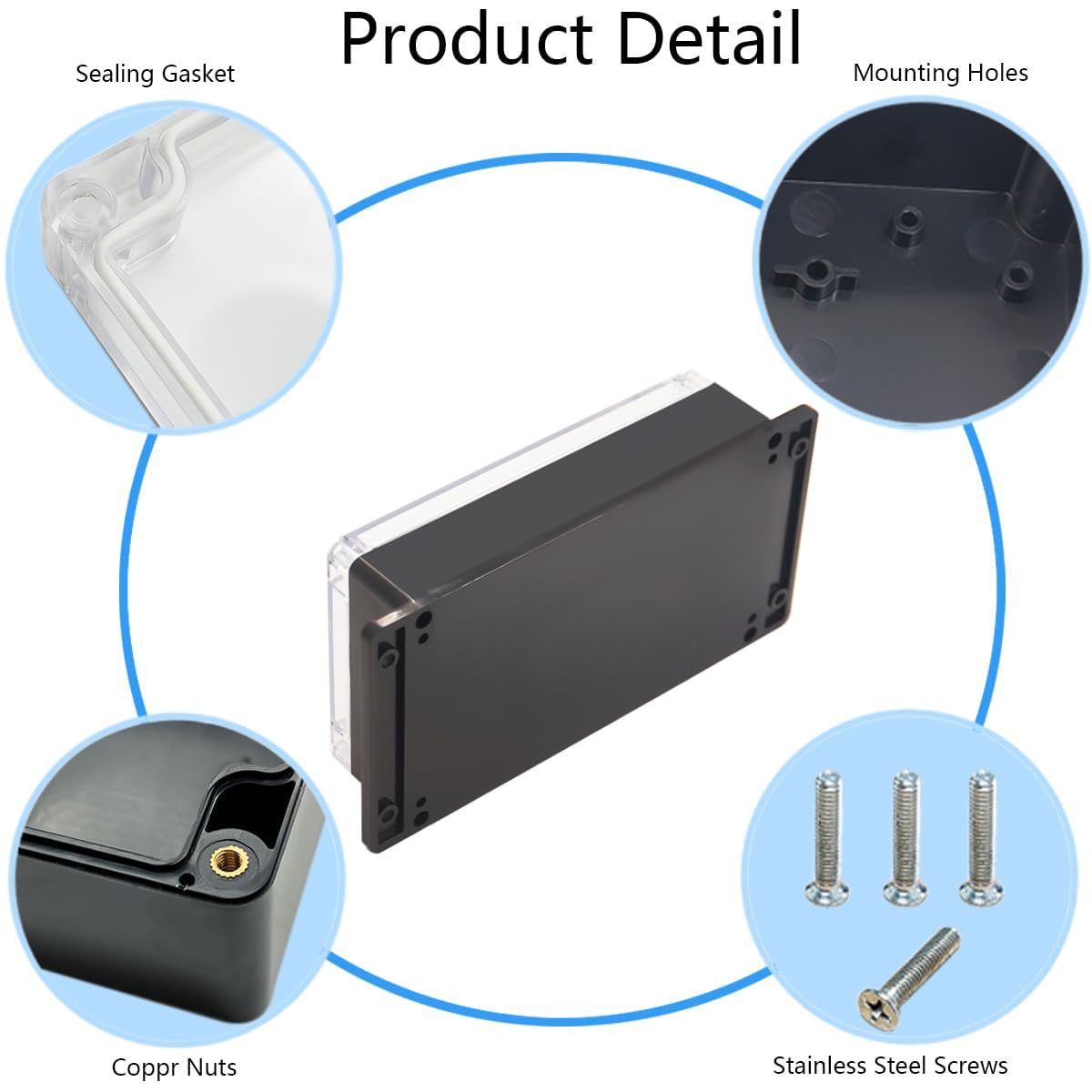 Waterproof Electrical Project Box - Clear ABS Case -5