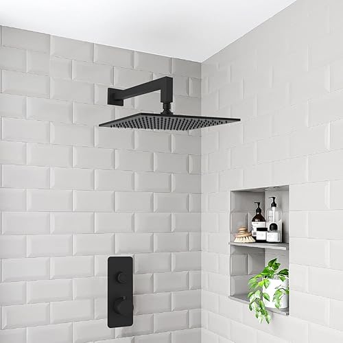 Miniatura 3 de Aquaiaw Cabezal de ducha fijo de lluvia, acero inoxidable 304 soldado con láser sin costuras, integral, 1 pieza, ducha de alta presión para pared o