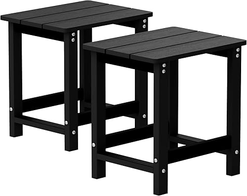 Miniatura 8 de MXIMU Mesa auxiliar Adirondack exterior para exteriores, mesas auxiliares cuadradas resistentes a la intemperie, mesa auxiliar para exteriores,