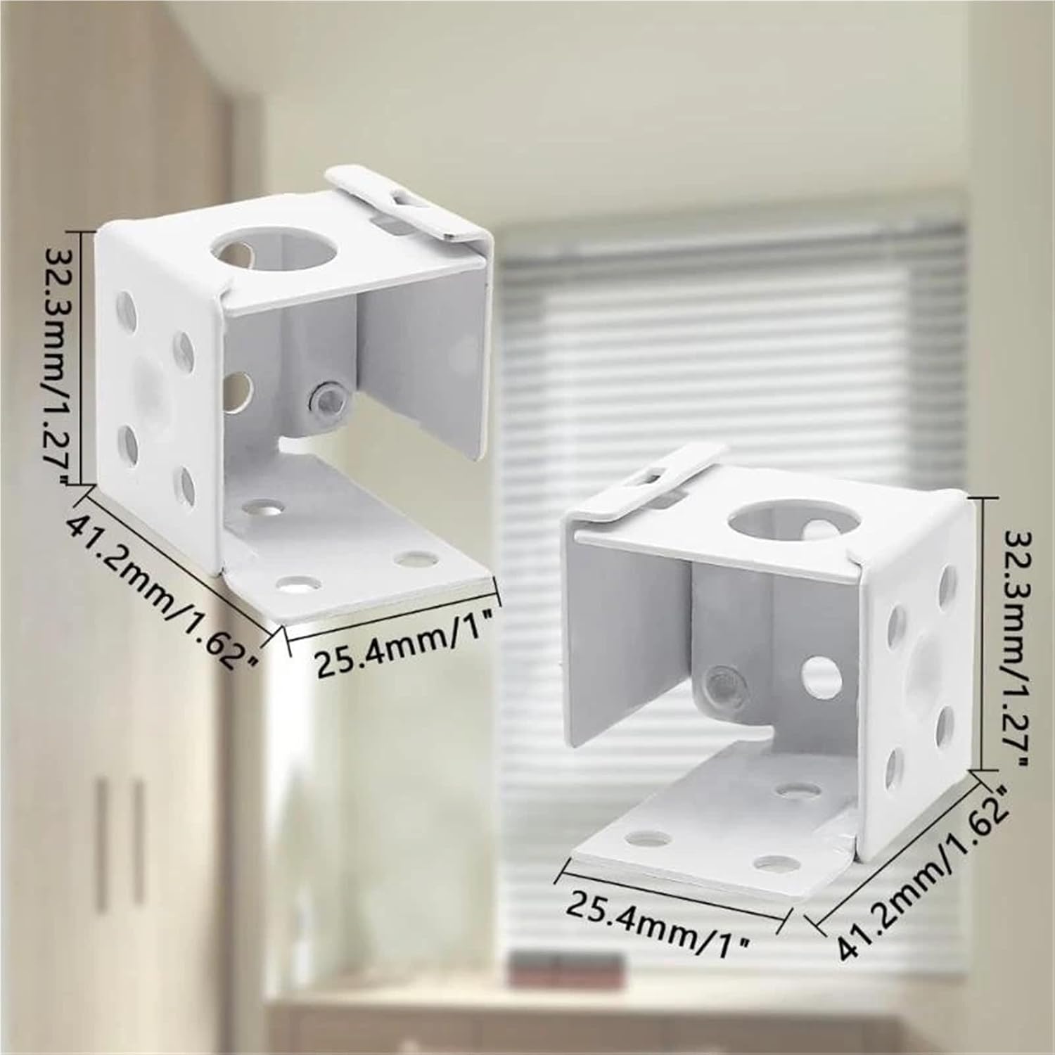 4Pcs Metal Mounting Brackets for 1 Inches Window Blinds Easy Installation
