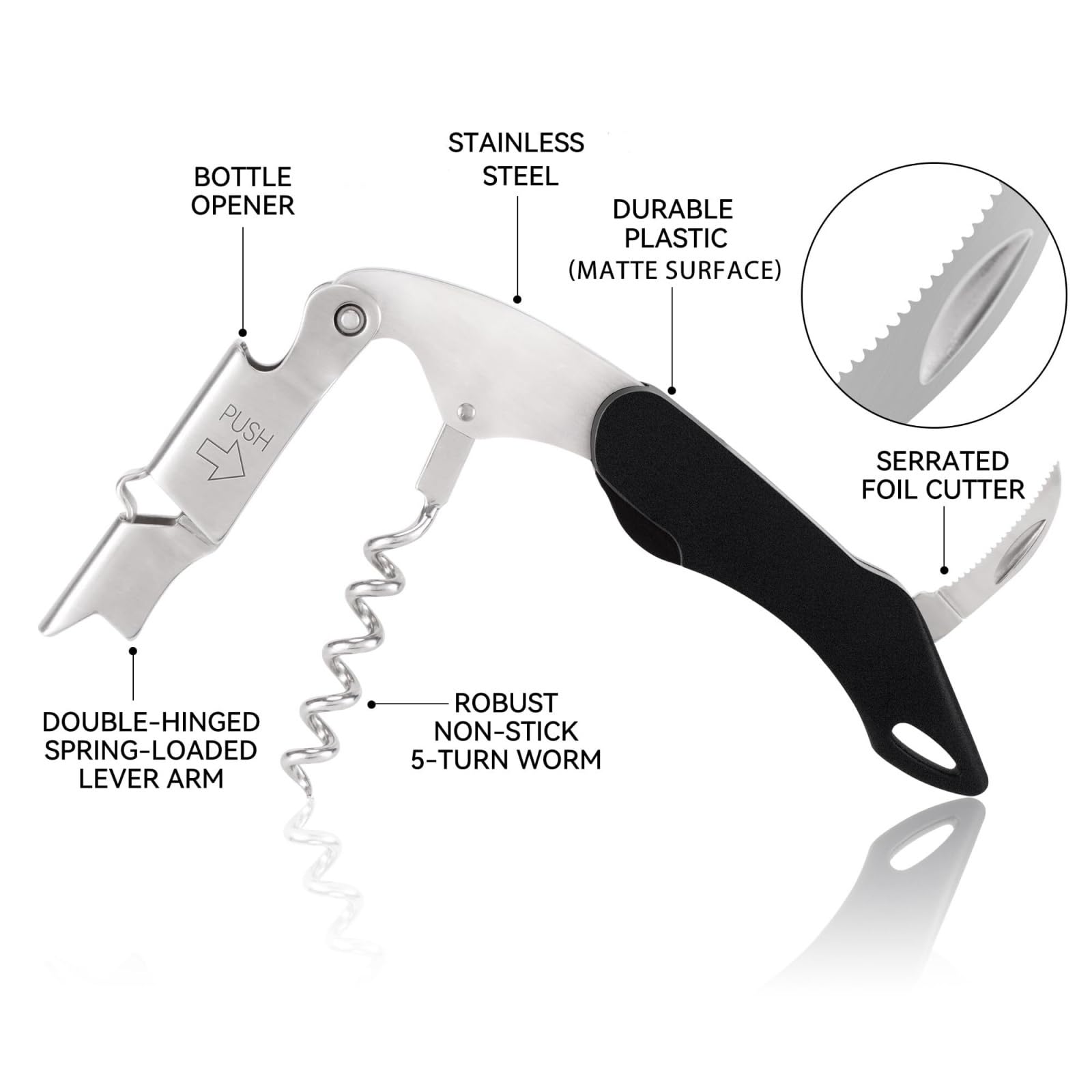 Abridores de Botellas, Abridor De Botellas Vino Resistente con Diseño Doble Bisagra For Camareros, Ideal For Fiestas Y Picnics Gadgets(2pc)