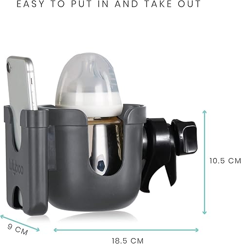 Miniatura 7 de Lulyboo Organizador de teléfono y portavasos 2 en 1, color negro