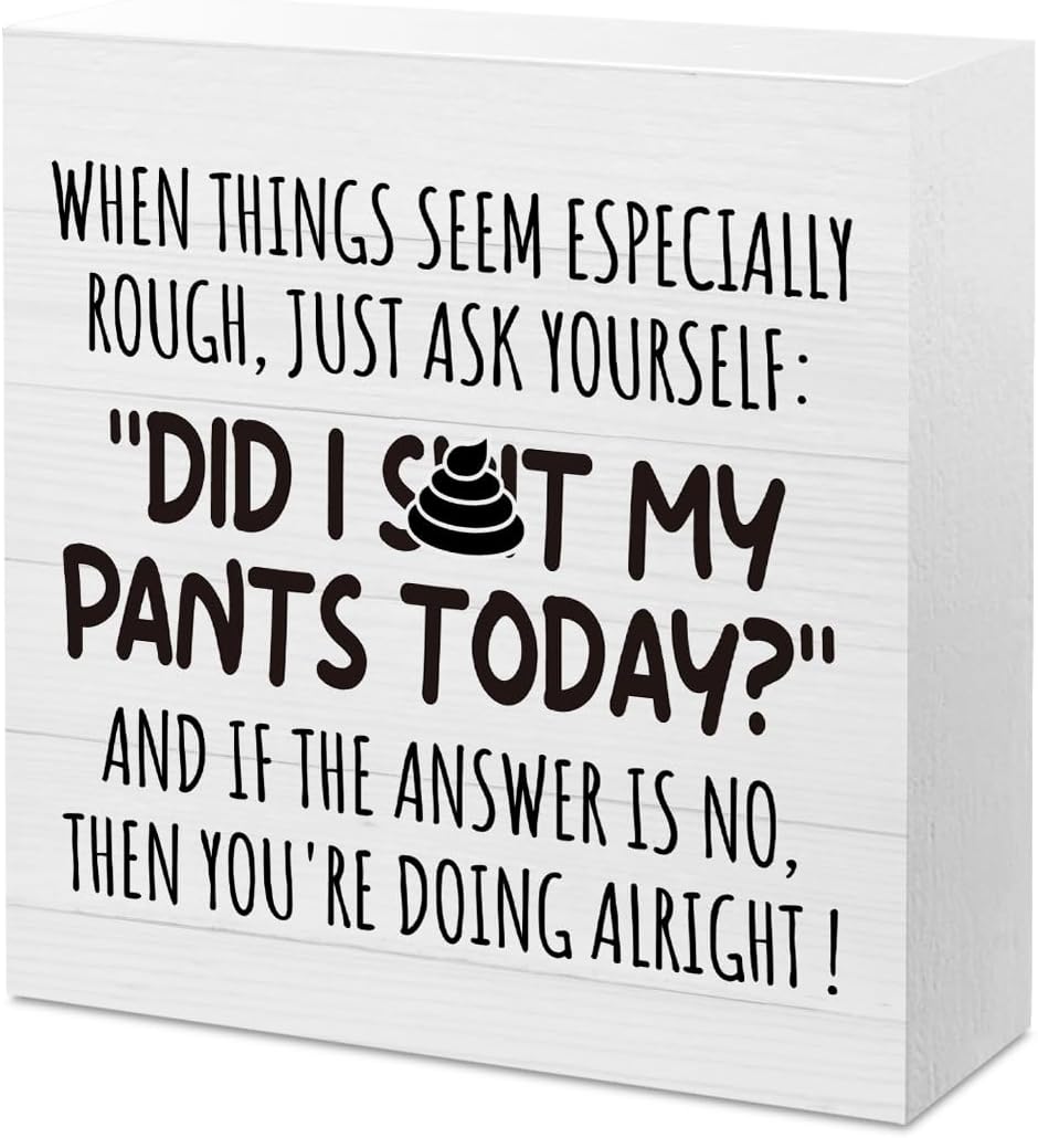 Funny Office Sign Office Gag Gifts Office Desk Accessories Wooden Box Decor for Office Coffee Table Shelf Cubicle Pantry Joke Gifts for Women Men Coworkers Colleagues Brother