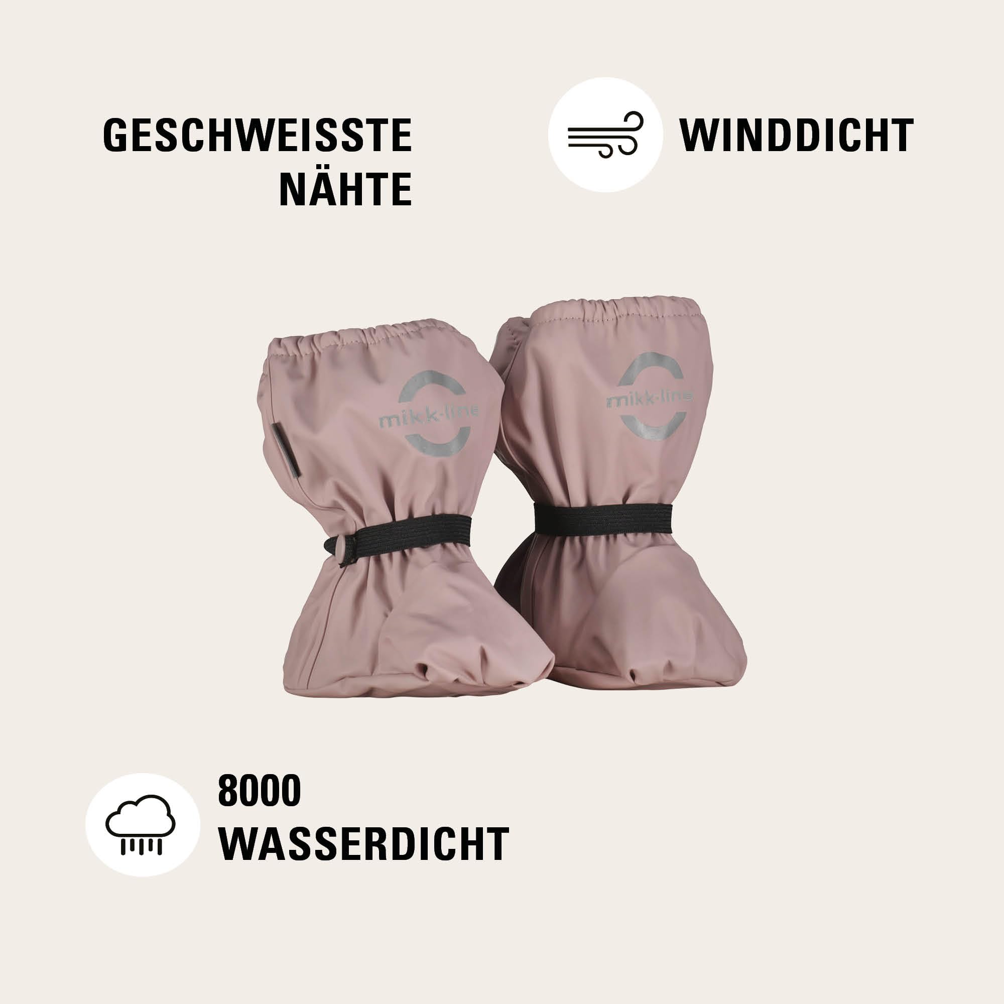 Mikk-line PU Regenfüßlinge mit Fleecefutte Adobe Rose 74 | Oeko-TEX Standard 100 Zertifiziert | Wasserdicht mit Einer Wassersäule von 8.000 mm | Winddicht und isolierend | Kein PFAS hinzugefüg