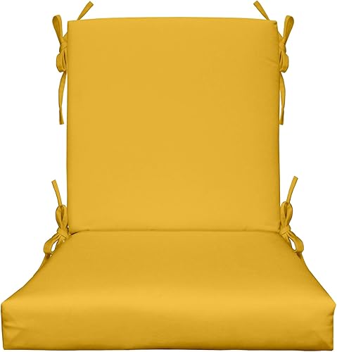 RSH Décor - Cojín de espuma para interior y exterior, respaldo medio, elige color (amarillo)