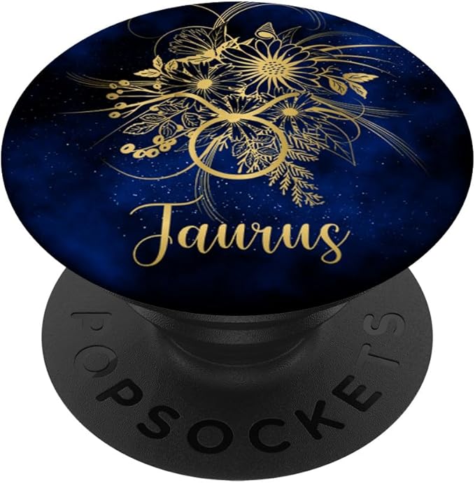 Taurus Constellation Zodiac Sign Floral Symbol Horoscope PopSockets Adhesive PopGrip