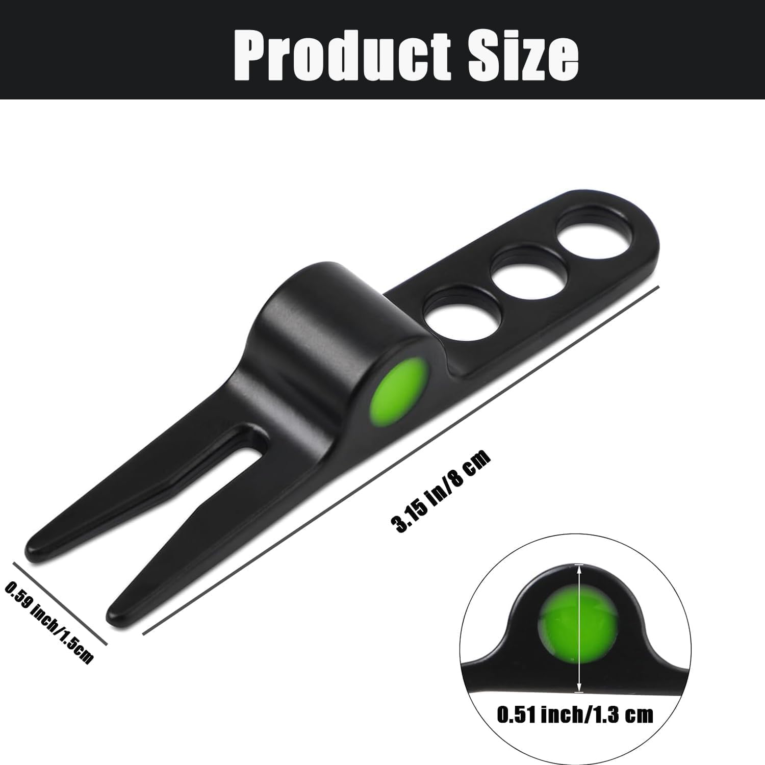 Forcella per palline da golf pivot divot strumento compatibile Cameron Scotty Golf (argento e nero)