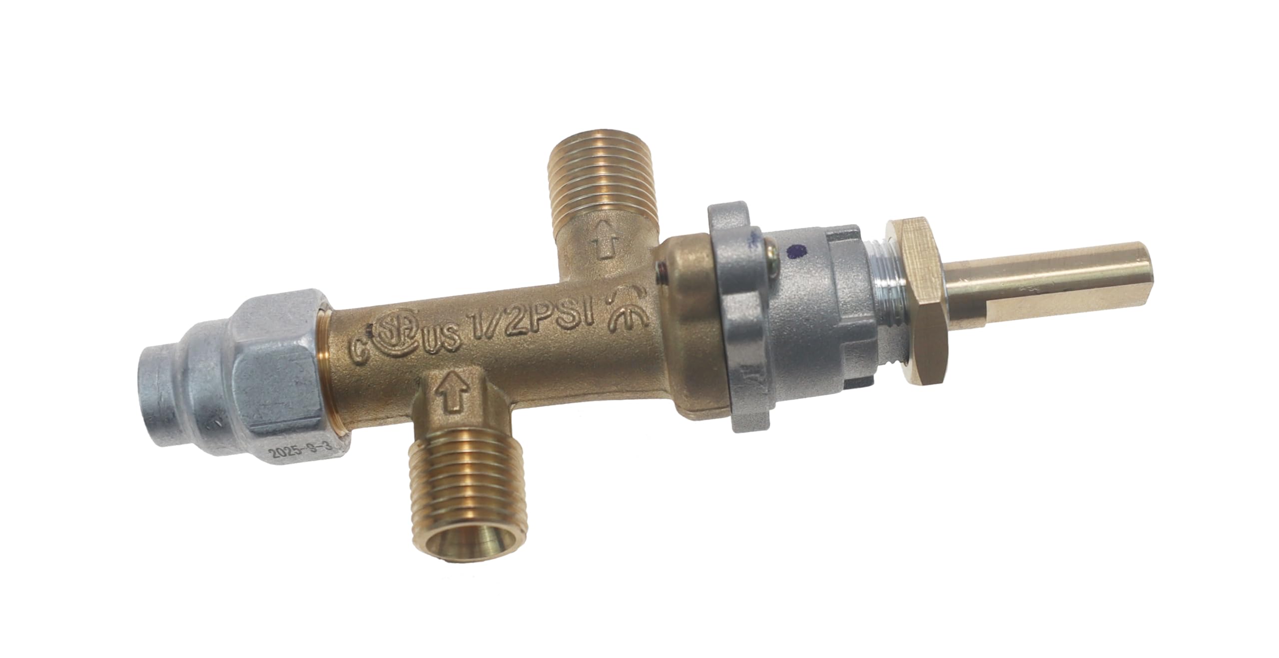 METER STAR Propan-LPG Gasventil mit Flammenausfallsicherung, Thermoelement 600 mm und Drehknopf, Niederdruck-Sicherheitsventil für Gasheizung, Einlass/Auslass 1/4 Zoll Linksgewinde
