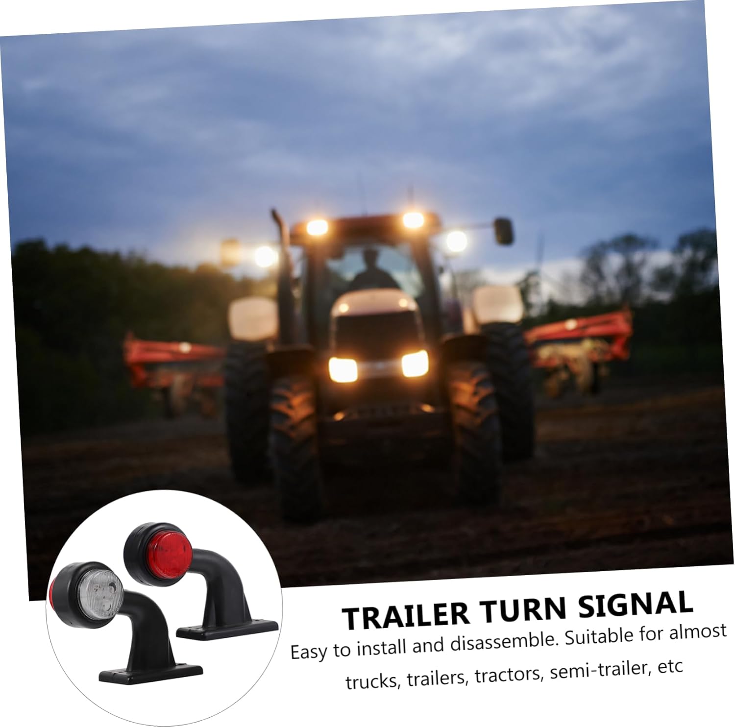 Mobestech 1Pair Trailer Side Marker Lights Red and White Elbow Lamps for Trucks Signal Lights Durable LED Indicators for Safe Towing and Visibility