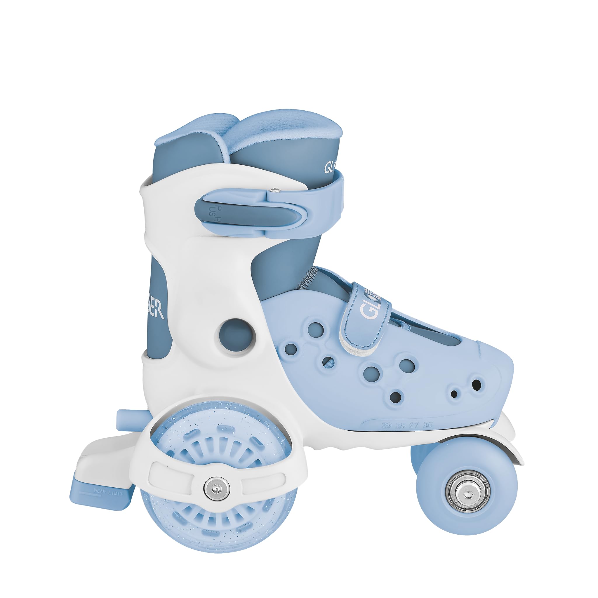 Globber Learning Skates Quad Patins à roulettes en polyuréthane 26-29 avec fermeture 50 mm