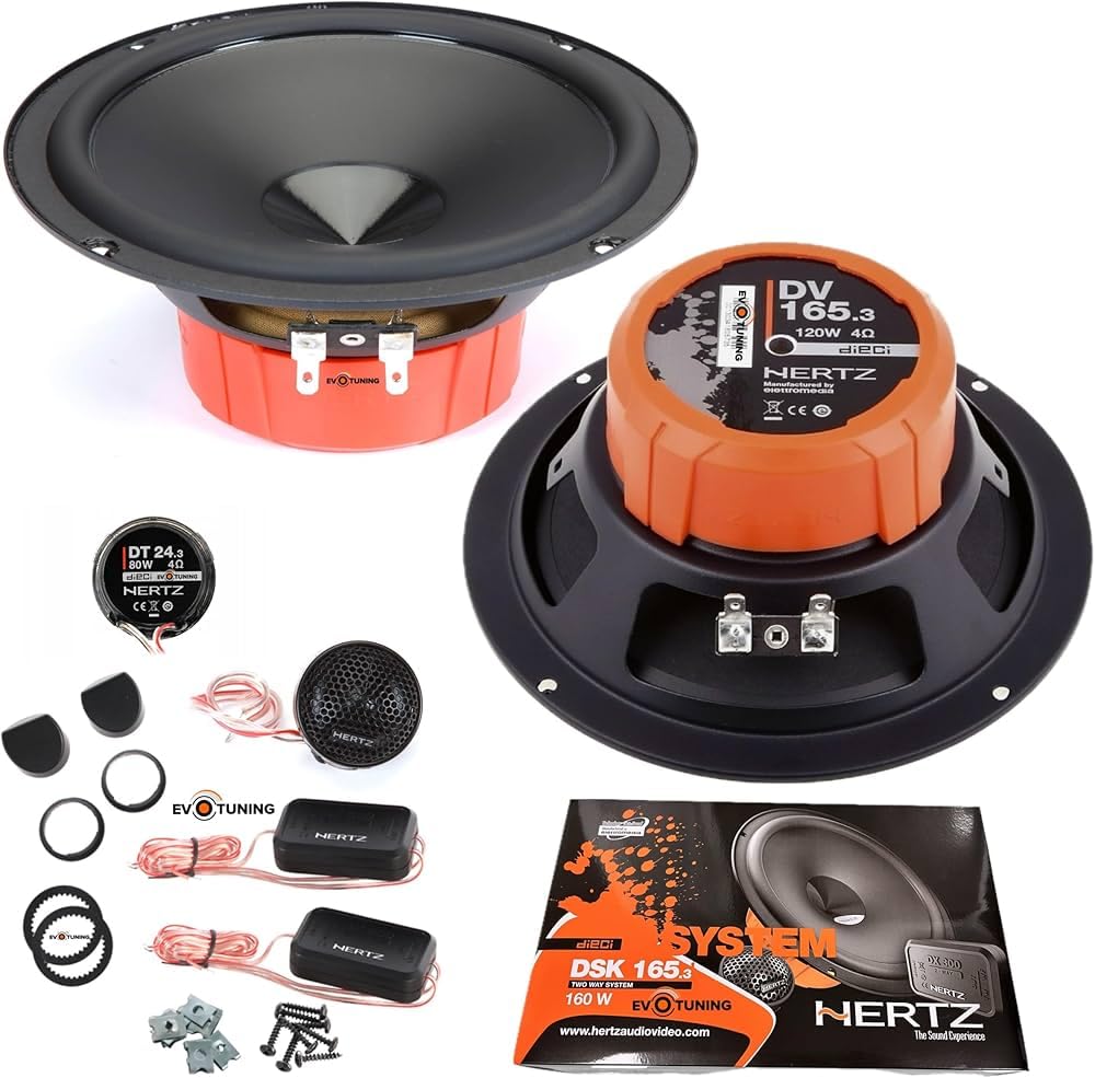 Kit 8 Casse Altoparlanti per VW Tiguan dal 2007 al 2024 Anteriori e Posteriori compatibile con Hertz DSK165.3 Set 4 Woofer +4 Tweeter +4 Anelli +4 Cavi (NO Plug and Play)