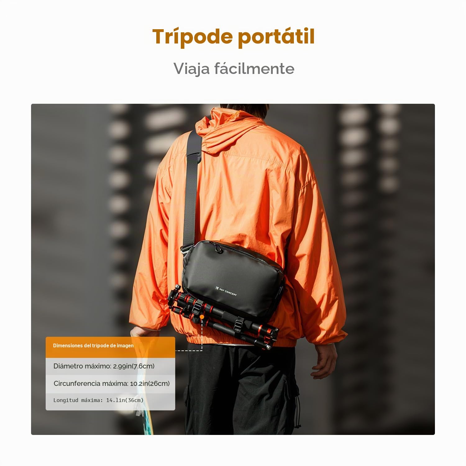 K&F CONCEPT Bolsa Camara Fotografica, Camera Bag, Bolsa Funda Cámara Réflex, Bolso Bandolera Camara Impermeable Resistente, Mochila Sling para Cámara Réflex Digital Compatible con SLR DSLR, Tamaño M