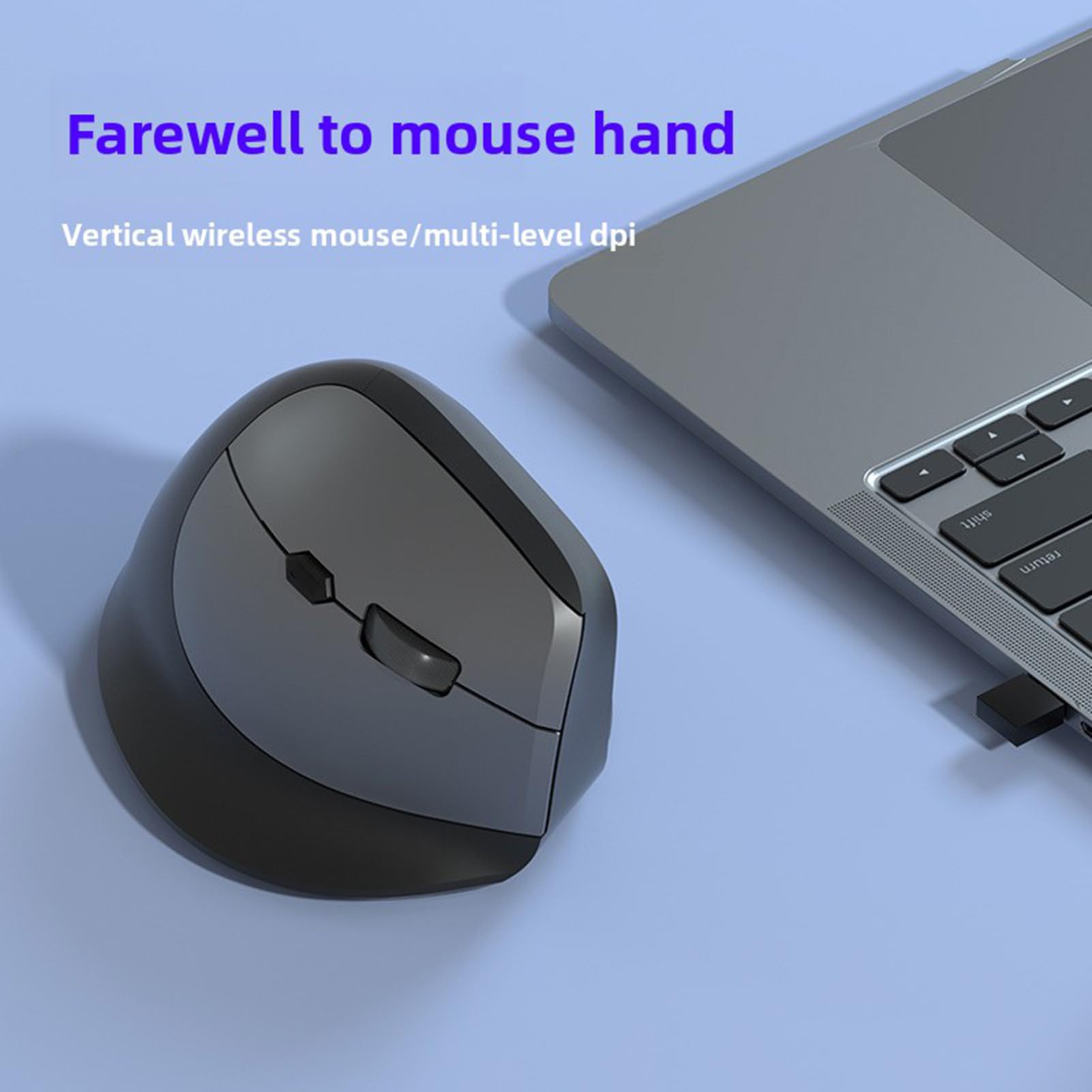 Fabater Mouse Verticale Ergonomico, Mouse Wireless Bluetooth Doppia modalità 2.4G con 3 DPI Regolabili, Ergonomici a 6 Pulsanti per Laptop, PC, Computer, Desktop