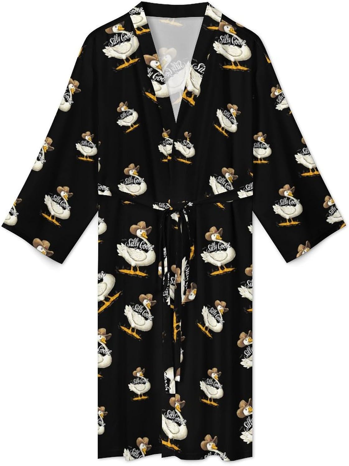 Silly Goose Mens Robe Long Bathrobe for Women Bath Robes Lightweight Soft Printed Sleepwear