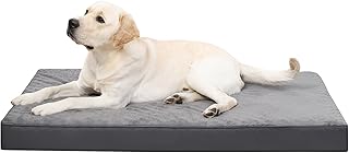 KSIIA Hundebett Orthopädisch Grosse Hunde, Hundekissen Waschbar 91x68cm, Hundebetten mit Abnehmbarer Deckel, Hundematte Doppelseitig Wendbare, Dunkelgrau product image