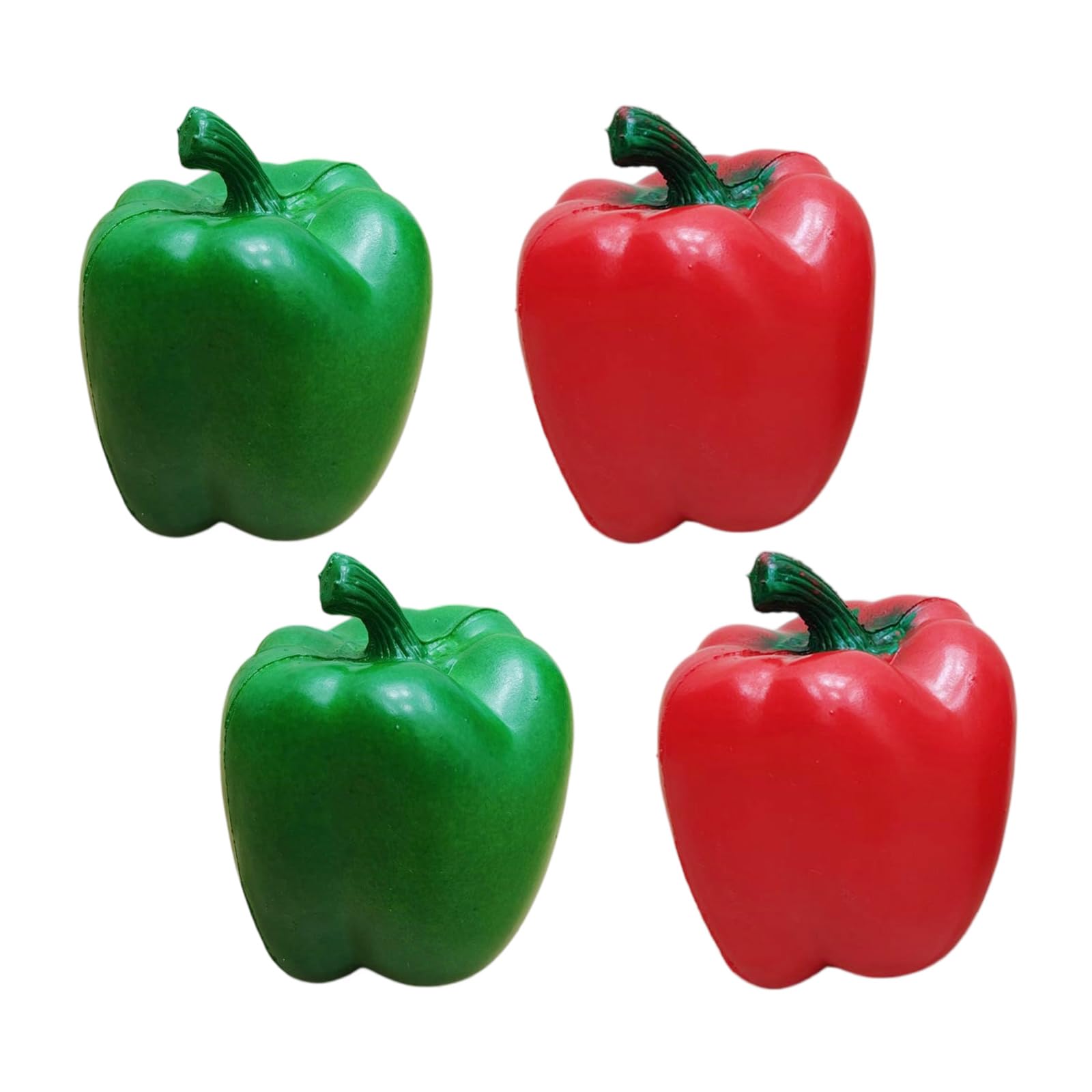 Woedpez Of 4 Realistic Faux Chili Pepper Decorations Simulation Vegetables for Photography and Home Party Display Safe Kids Deck Peppers