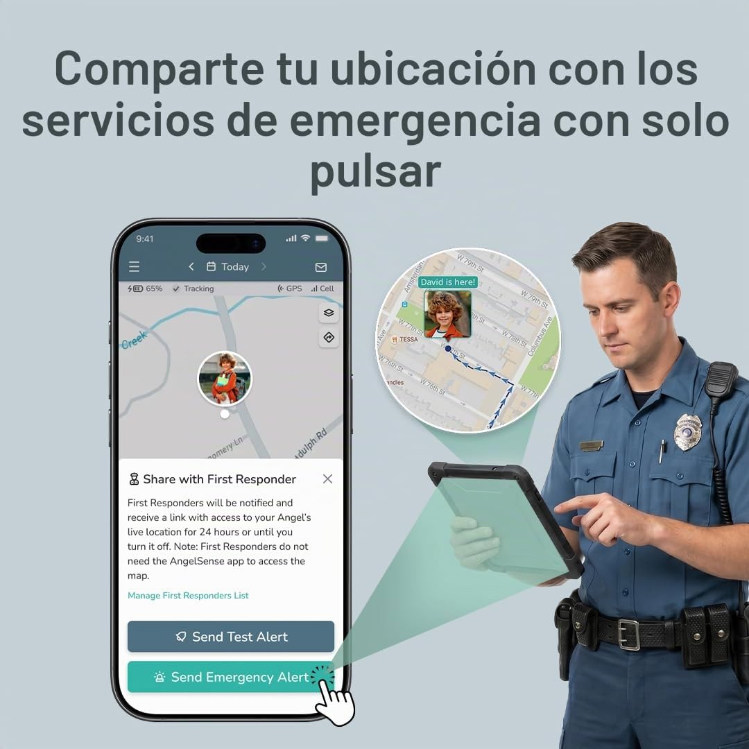 AngelSense Rastreador GPS personal para niños, adolescentes, autismo, necesidades especiales, ancianos, demencia - Altavoz de respuesta automática de 2 vías y botón SOS - Seguimiento de autobús