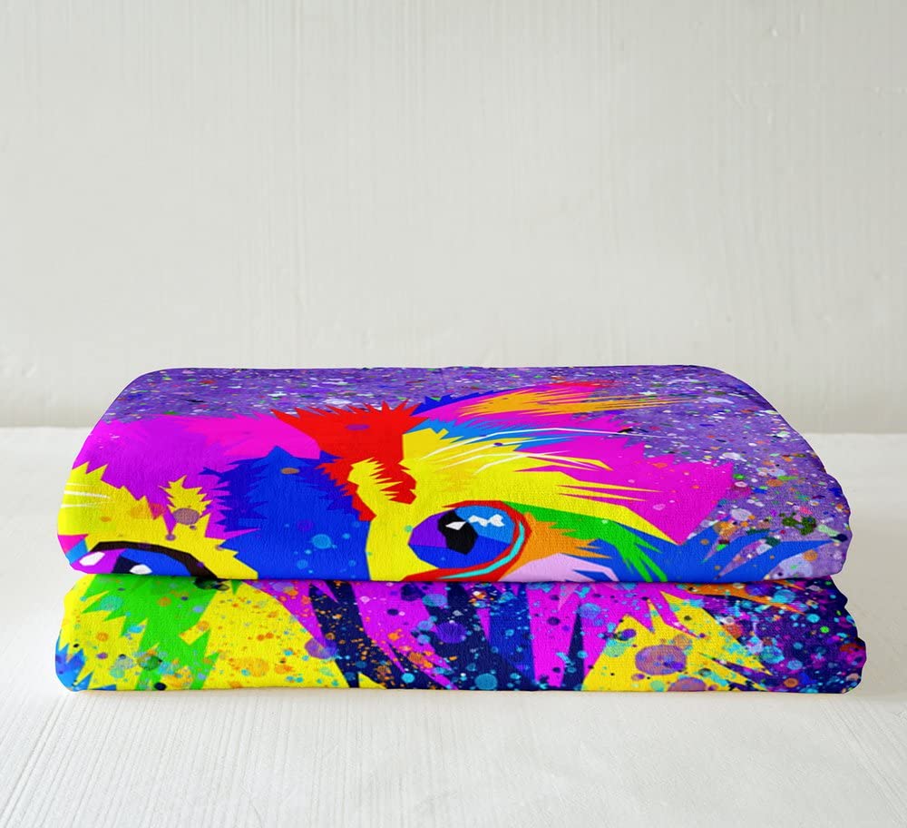 Manta de forro polar para gatos, para cama, sofá, mascotas, gatos, pintura de mariposas, galaxia, púrpura, manta de felpa 3D Animal Sherpa lindo gatito cálida manta de rey 87 x 94 pulgadas