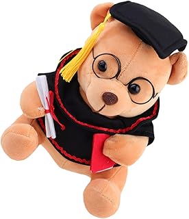 jojofuny Temporada De Formatura Dr Ursinho Flor Presente Pré-Escolar Estudante Presentes Figura De Pelúcia Brinquedos De Formatura Boneca De Formatura Preto De Pelúcia Brinquedo De