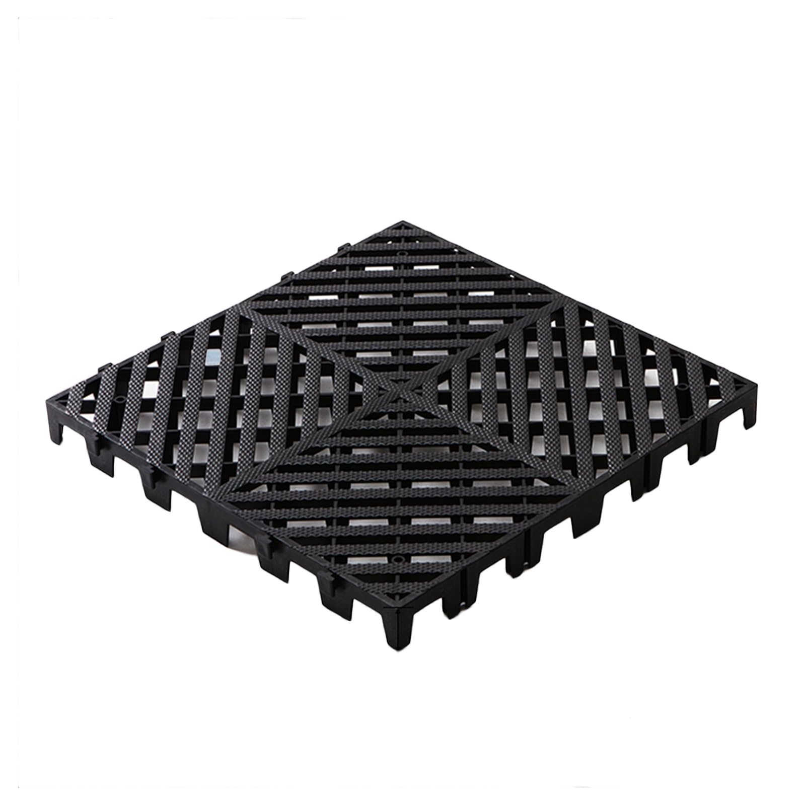 Outdoor Modular Interlocking Floor Tiles Garage Sauna Tent Hot Tub Outdoor Camping Floor Tiles Car Wash Facility Drainage(Black,50x50x5CMCM-8piece)