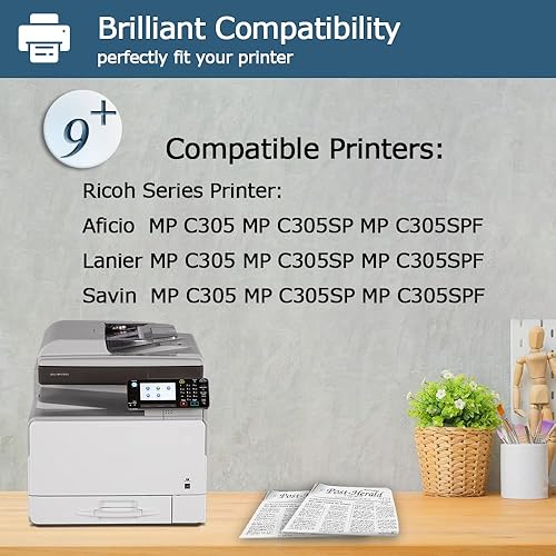 Miniatura 2 de Leize Cartucho de tóner de repuesto compatible para Ricoh MP C305 MP C305SP MP C305SP MP C305SPF Series impresoras para tóner Ricoh 841621 841591