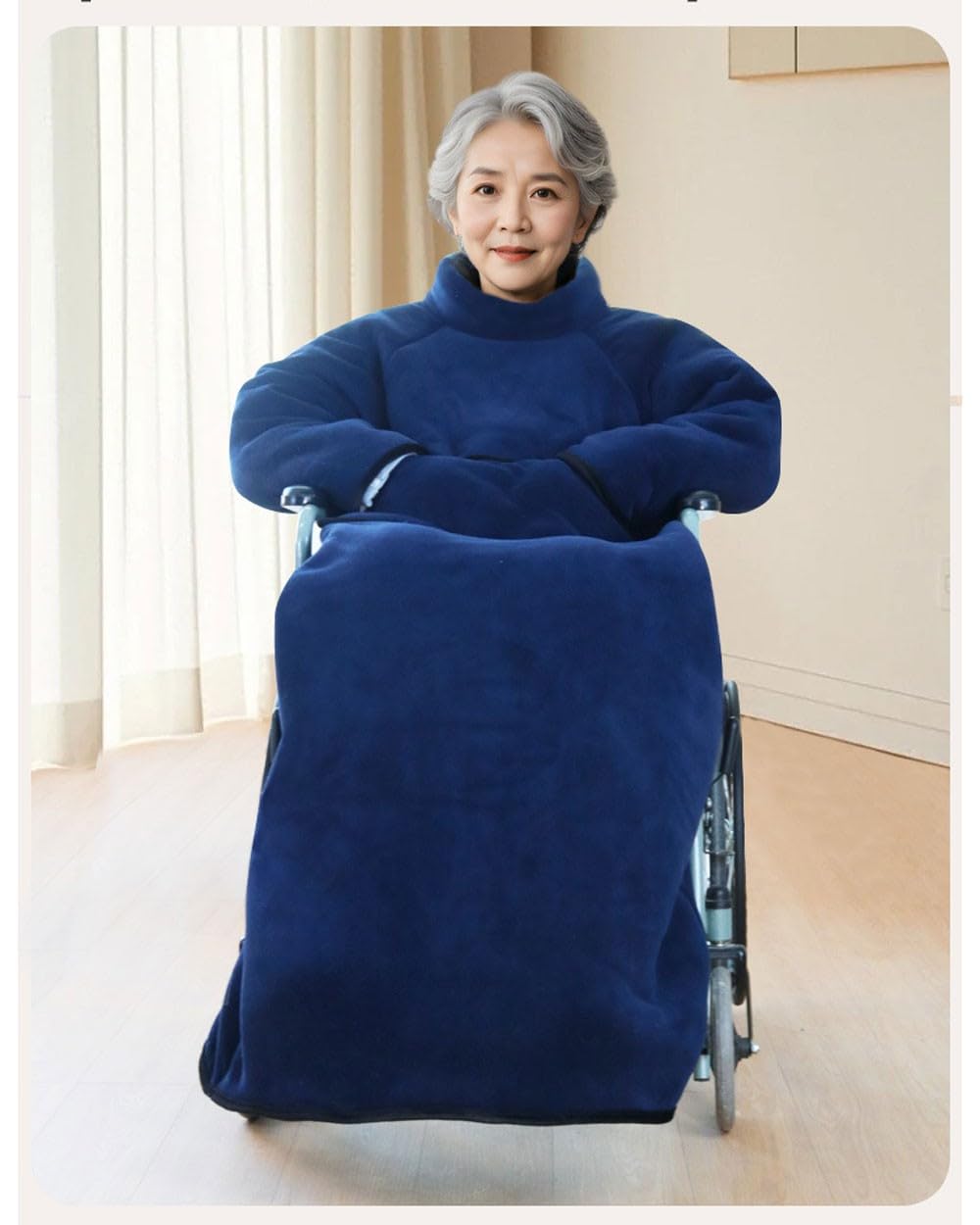 BLUEZY Manta para Silla De Ruedas, Cubierta Cálida De Invierno para Todo El Cuerpo, Capa para Silla De Ruedas, Resistente Al Viento, Poncho para Silla De Ruedas Manta Térmica De Viaje