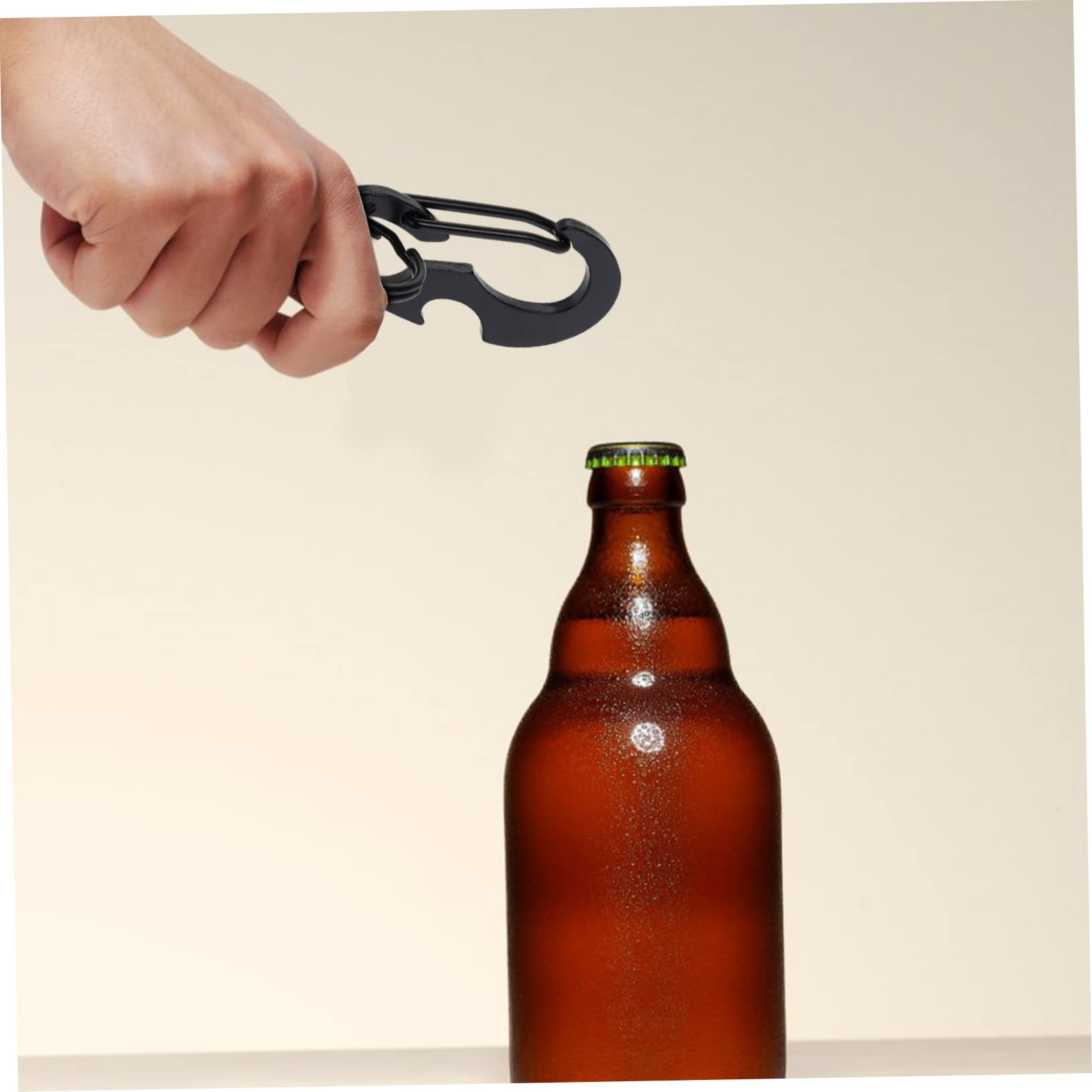 TOYANDONA Mosquetón D Multifuncional De Acero Inoxidable con Abrebotellas Y Resorte Gancho Resistente para Llaves Mochilas Y Actividades Al Aire