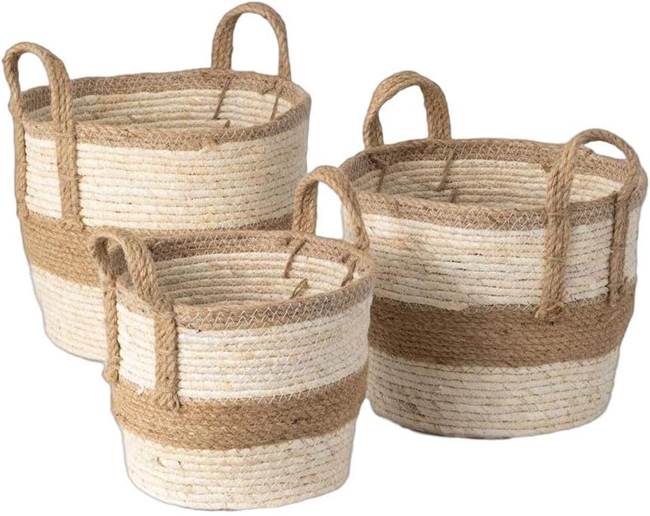 Sullivans Decorative Maize Baskets With Handles, Set of 3