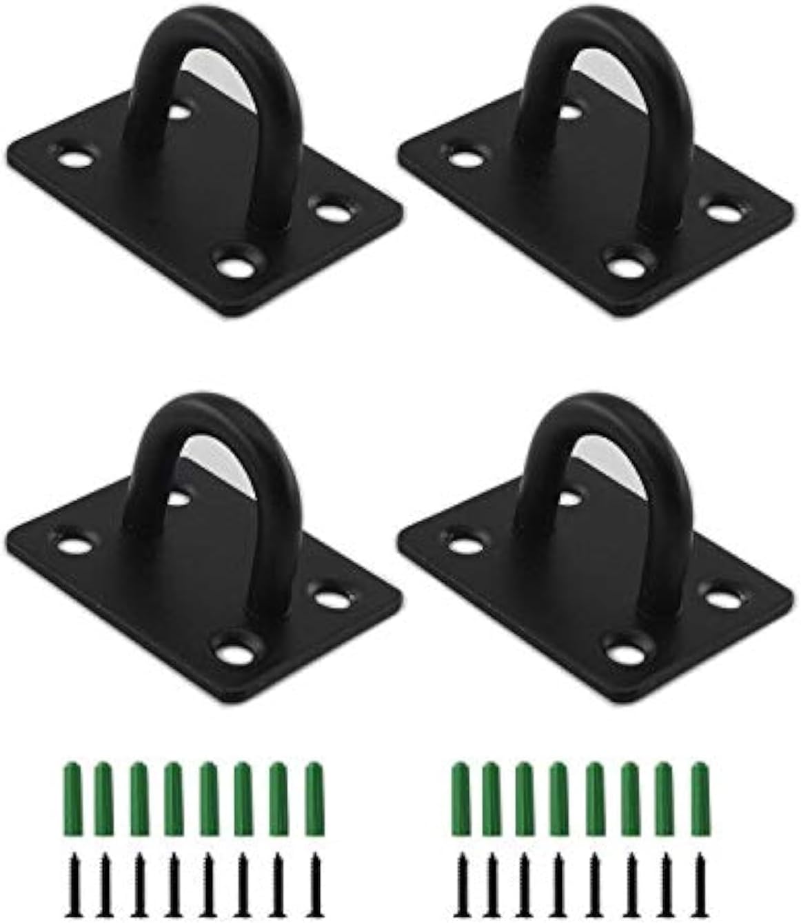 Stainless Steel Ceiling Hooks, Pad Eye Plate U Hooks Heavy Duty Wall Mount Ring Hooks Marine Hanging Hardware Staple Hook Loop with Screws