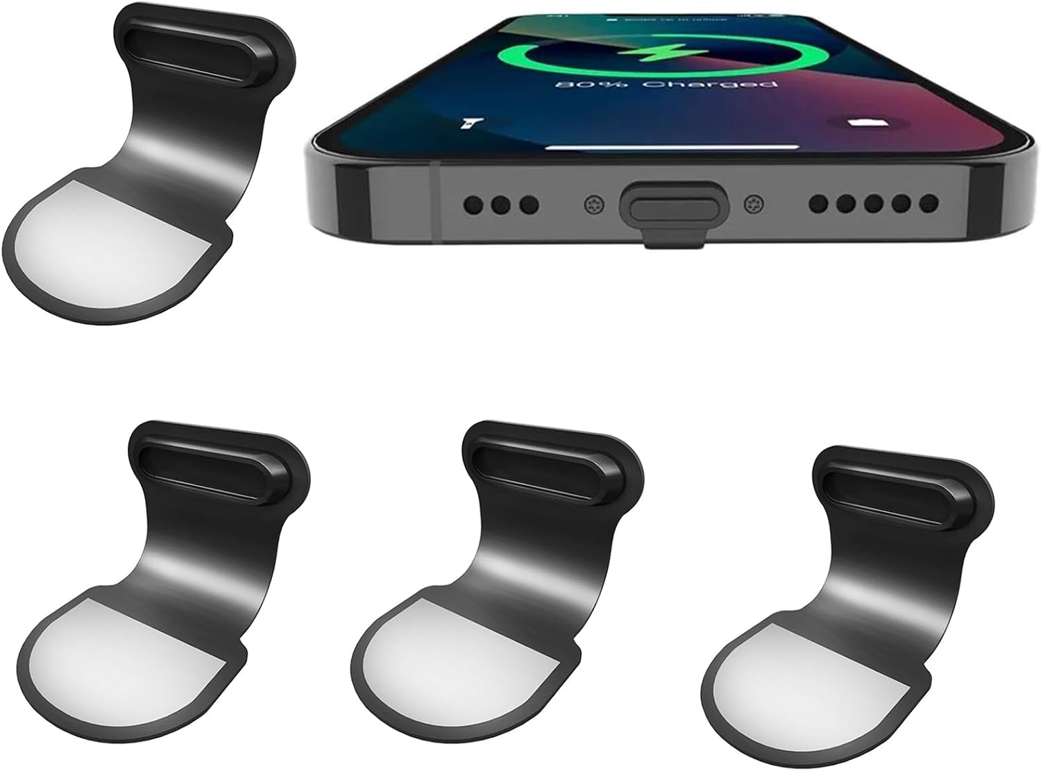 Tapa Protectora USB C para Teléfonos, Pack de 4, Compatible con iPhone 15 y 16 Pro, Antipolvo para Puertos, Uso Diario y protección en Exteriores