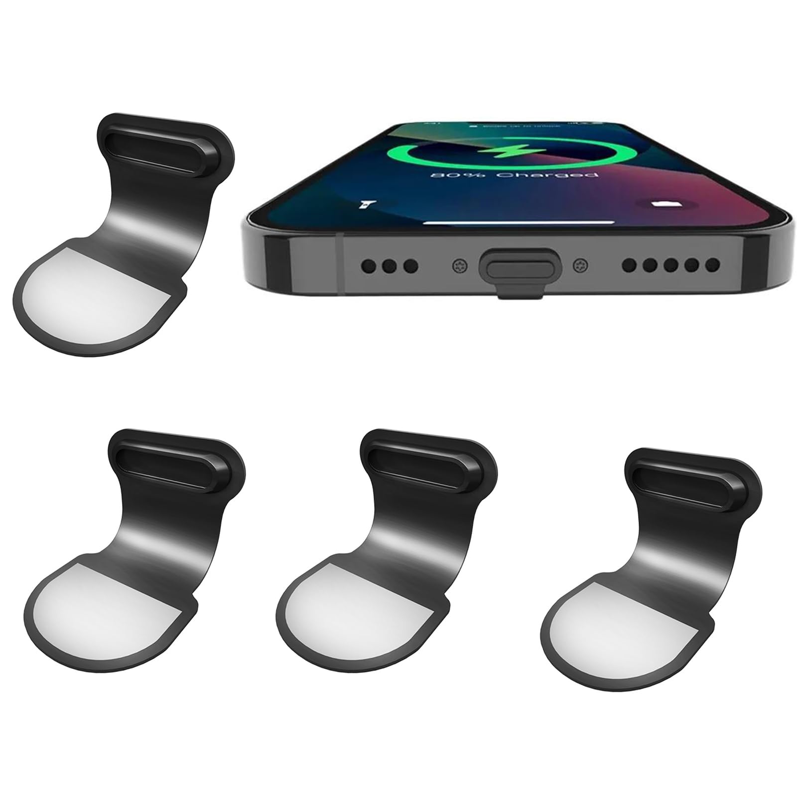 LunarCharm 10 Tappi Antipolvere Per USB-C E Altoparlante – Con Spazzola E Cordini Per IPhone 16/15