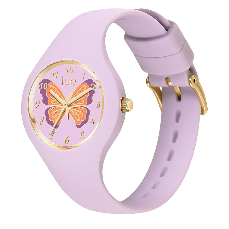 ICE-WATCH Orologio Da Bambina ICE Fantasia Butterfly Rosy - Cinturino In Silicone Rosa, Impermeabile 10 ATM