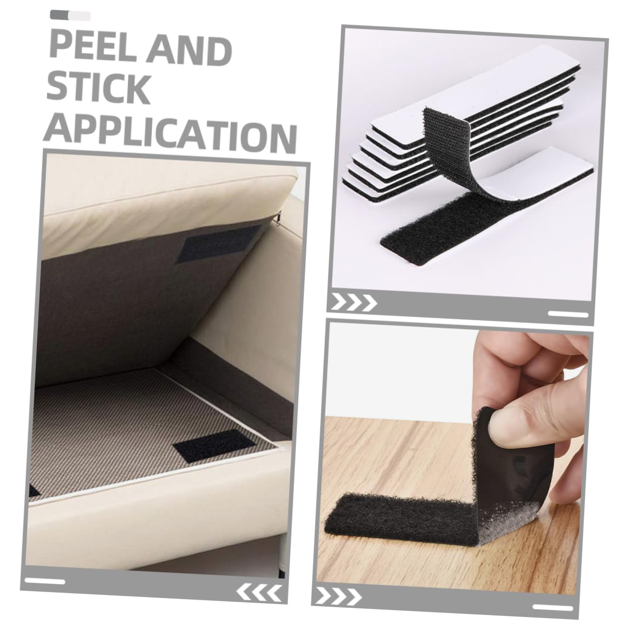 SOLUSTRE 40pcs Double-Sided Hook and Tape Pads for Rug Fixing Carpet Stickers Strong Adhesive for Use Non- Fasteners for Area Rugs and Carpets
