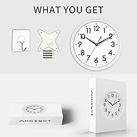 Vista 7 de AKCISOT Reloj de Pared Silencioso Sin Tic Tac Relojes de Pared Modernos Operados por Batería 10 Pulgadas, Reloj Clásico Pequeño Analógico Decorativo