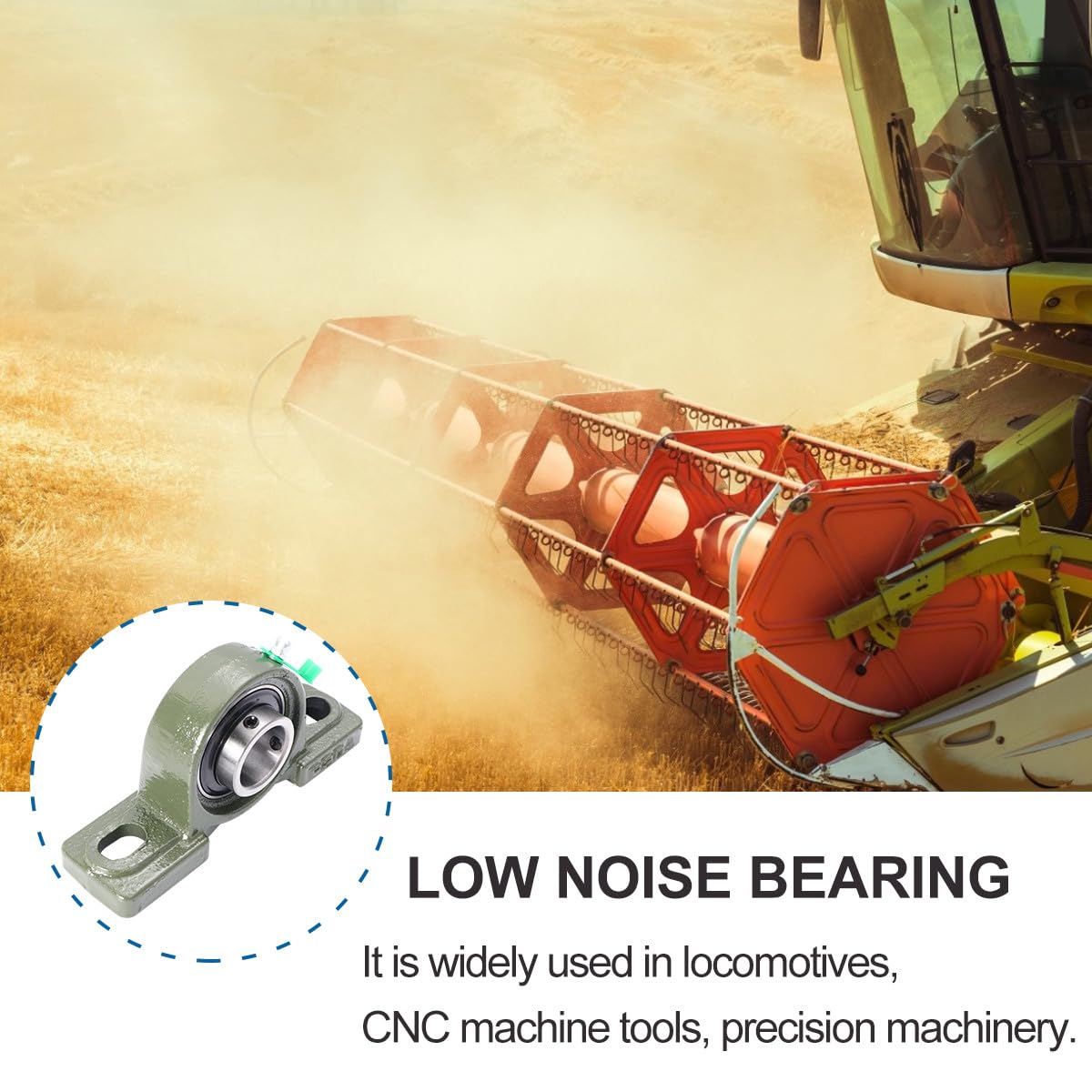 2pcs Ucp204 Vertical Outer Spherical Bearing Self-aligning Pillow Block Bearing Cast Iron Low Noise Mounted for Agricultural Machinery