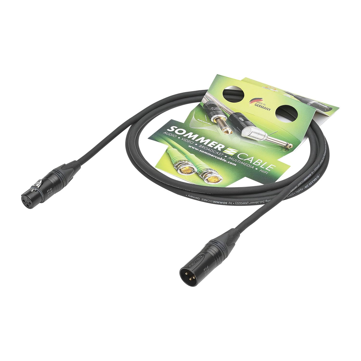 Sommer Cable Cable de micrófono SC-Galileo 238, 2 x 0,38 mm², apantallamiento doble, conector Velvet Chrome XLR/XLR, NEUTRIK 500 cm – GAU2-0500-SW