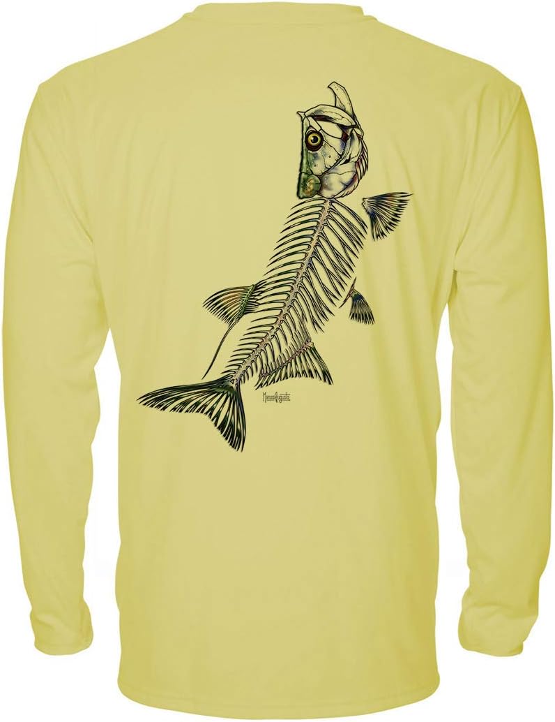 Denali Men's Teaser UPF 50+ Long Sleeve T-Shirt, UV Protection Shirt, Trophy Bones Collection by Marcos Augusto: Tarpon