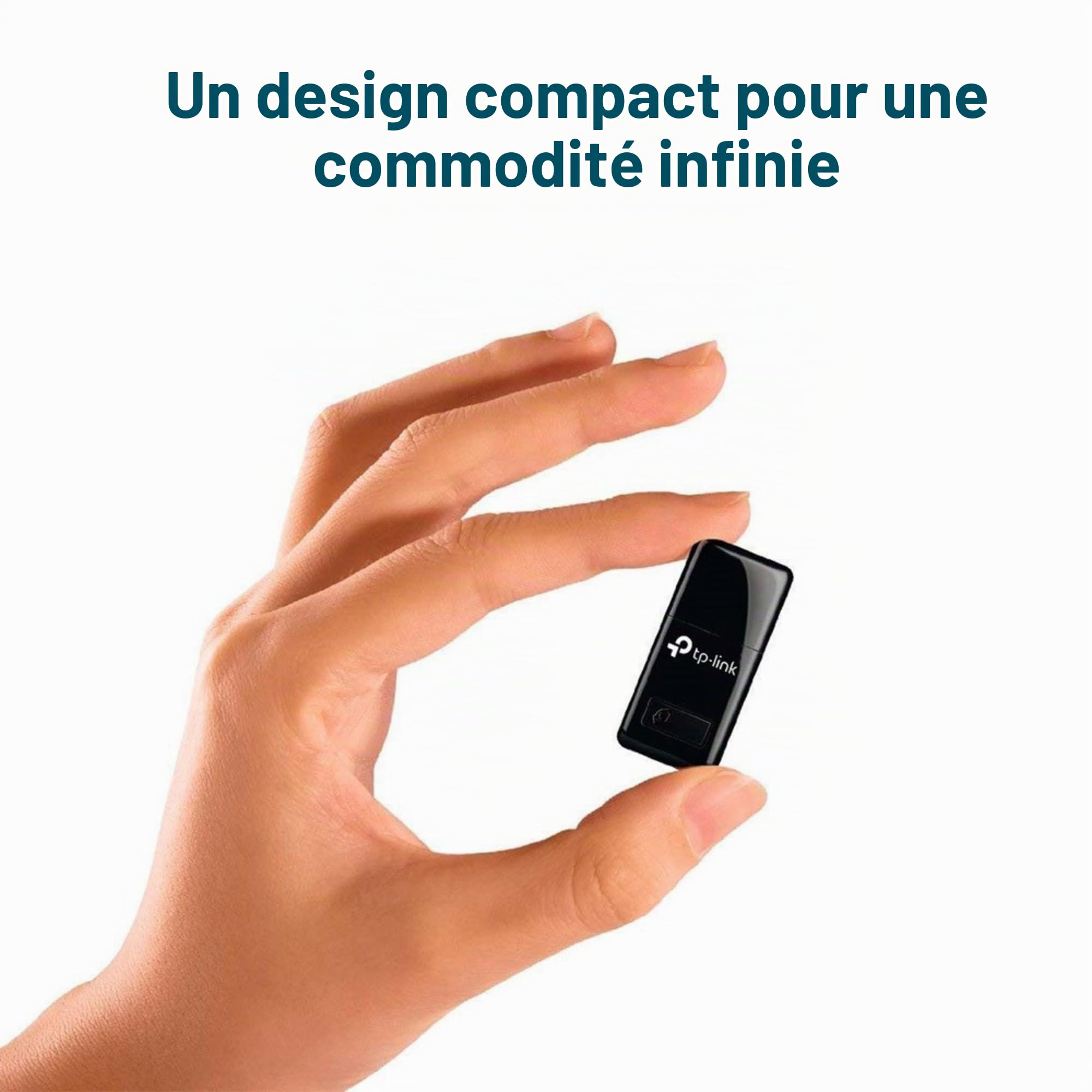 TP-Link TL-WN823N Mini Adaptateur USB WiFi N300 Mbps, Clé WiFi avec Bouton WPS, Compatible Windows 11/10/8.1/8/7/XP, Mac OS, Linux, Noir