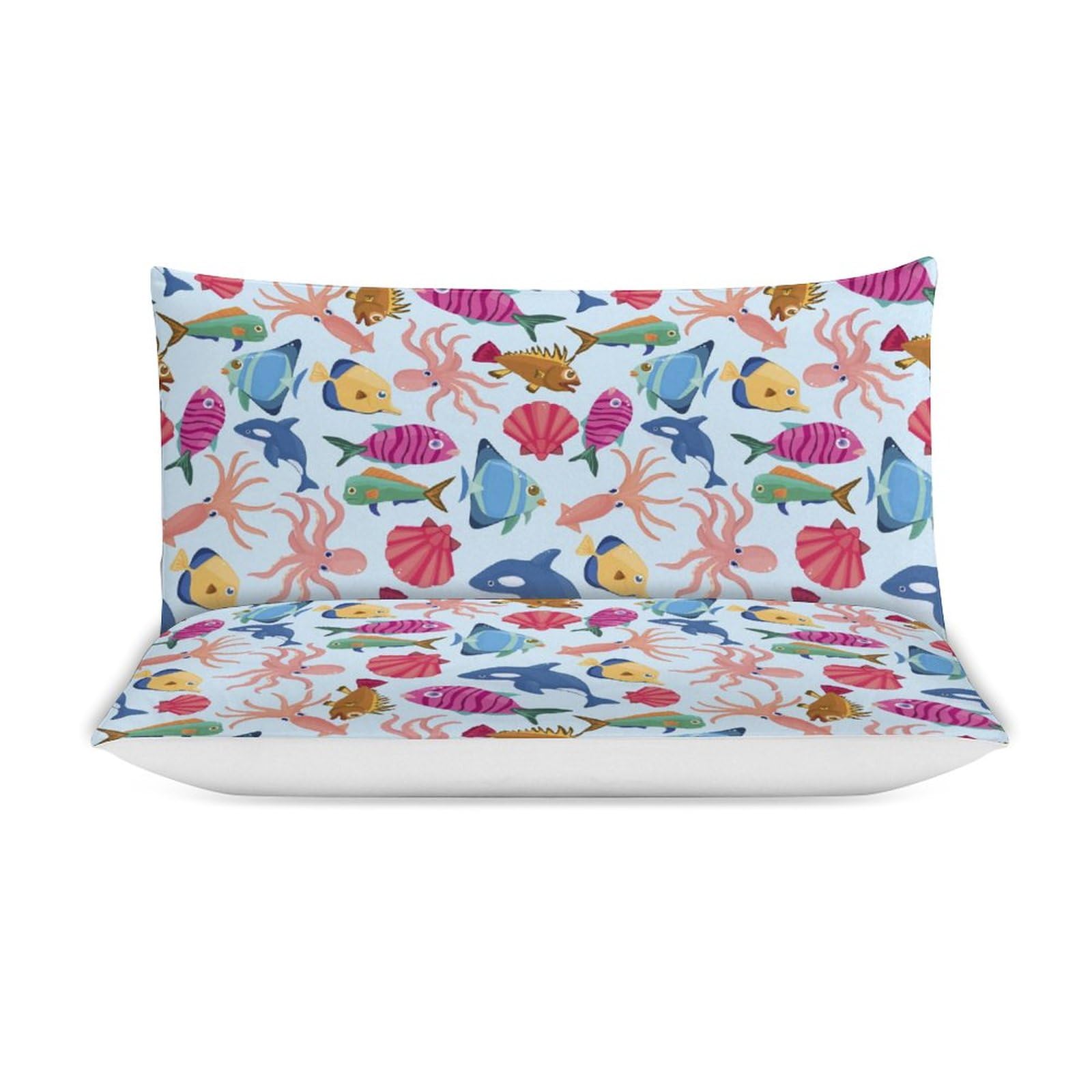 Amazon|3点セット 魚柄 布団カバー 掛け布団カバー 枕カバー Amazon|3点セット 魚柄 布団カバー 掛け布団カバー 枕カバー