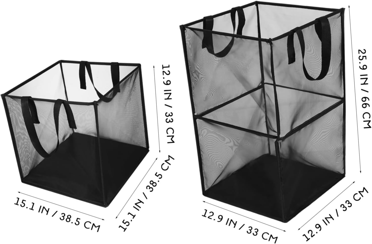 Ciieeo Black Laundry Hamper Collapsible Foldable Mesh Laundry Baskets for Organization