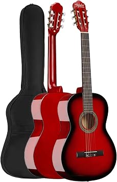 Midex CG-270RD Red Color Classic Guitar 4/4 Adult Size Full Set with Handle Adjustment