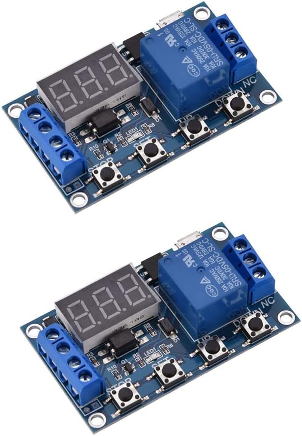 Shockley Timer Module Relay, DC 6-30V 1 Channel Relay Switch Trigger Time Delay Circuit, Cycle Adjustable (Pack of 2)
