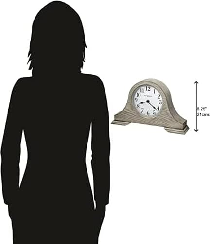 Miniatura 2 de Howard Miller Nampa Mantel Clock II 549-751 - Acabado gris cálido, esfera blanca nítida, cristal de cristal convexo, estilo tambor, decoración