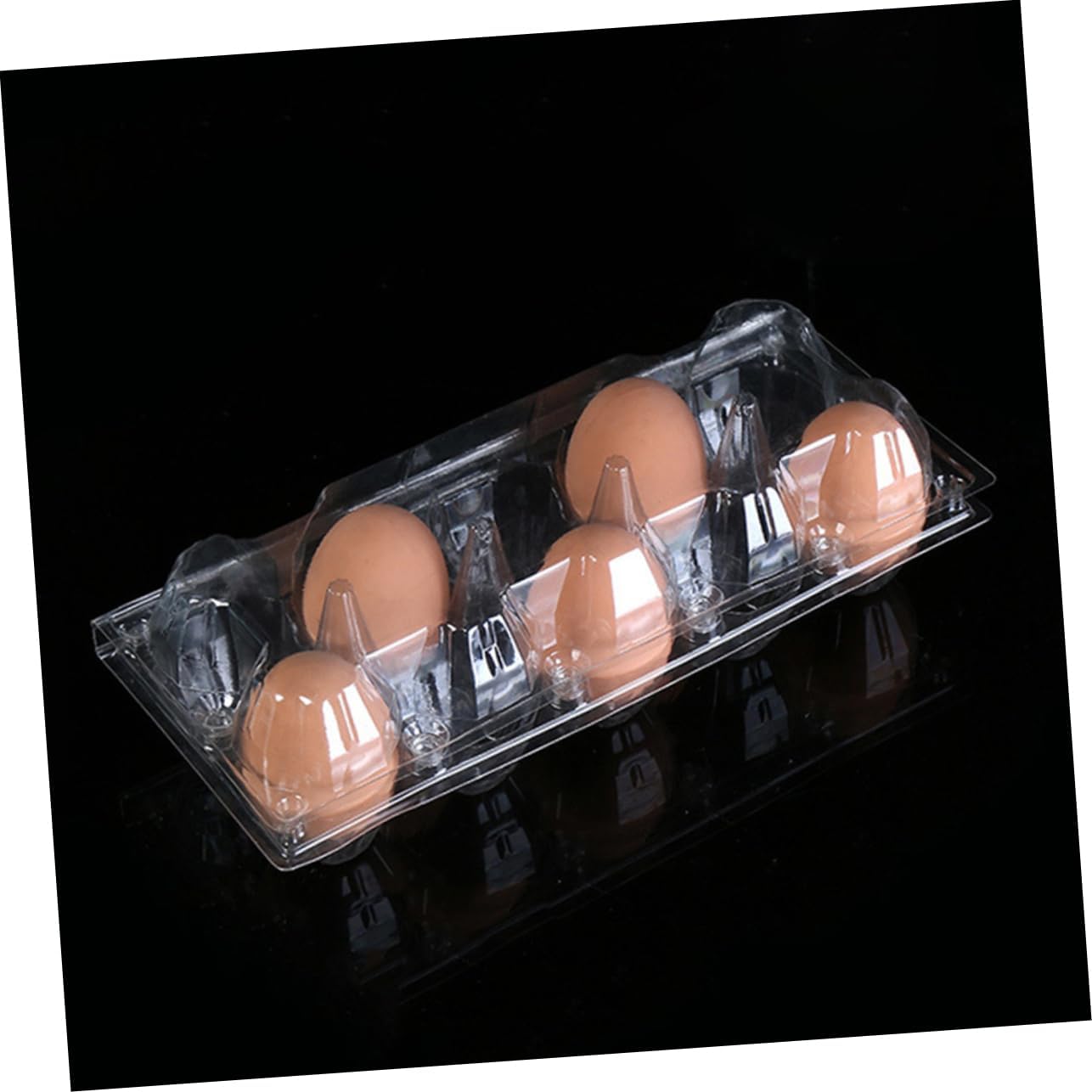 60 Pcs 10 Egg Holder Egg Fridge Storage Organizer Portable Egg Carriage Cupcake Containers Egg Poly Chicken Trays Clear Portable Egg Tray Muffin Holde Packing Box Thickenì