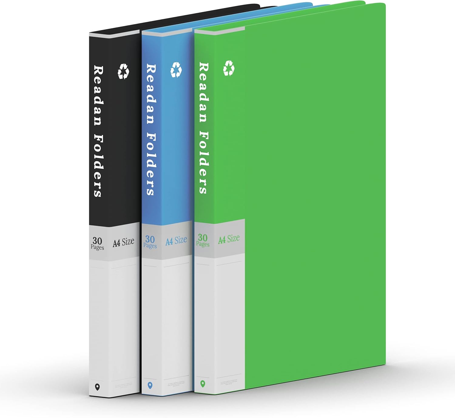 Readan Folders, Plastic Wallets A4, Pack of 3, File Folders, Plastic