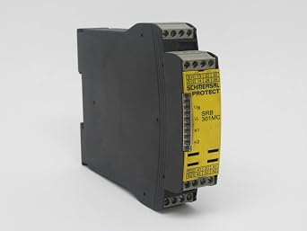 SCHMERSAL SRB301MC-24V 101190684, 1 SIGNALING Output, 2 Position Relay K1/K2, 24V AC/DC Operating Voltage, 3 Safety Contacts, DIN Rail Mount, Safety-Monitoring Module, Screw Type Terminal, Stop 0