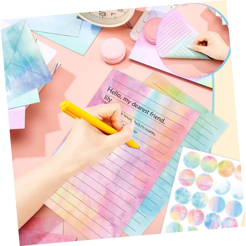 SHINEOFI Briefpapier mit Umschlägen und Aufklebern 60 Stück Schreibpapier aus Papier für Einladungen und Nachrichten Kreativ Bedruckt und Praktisch zum Schreiben und Drucken
