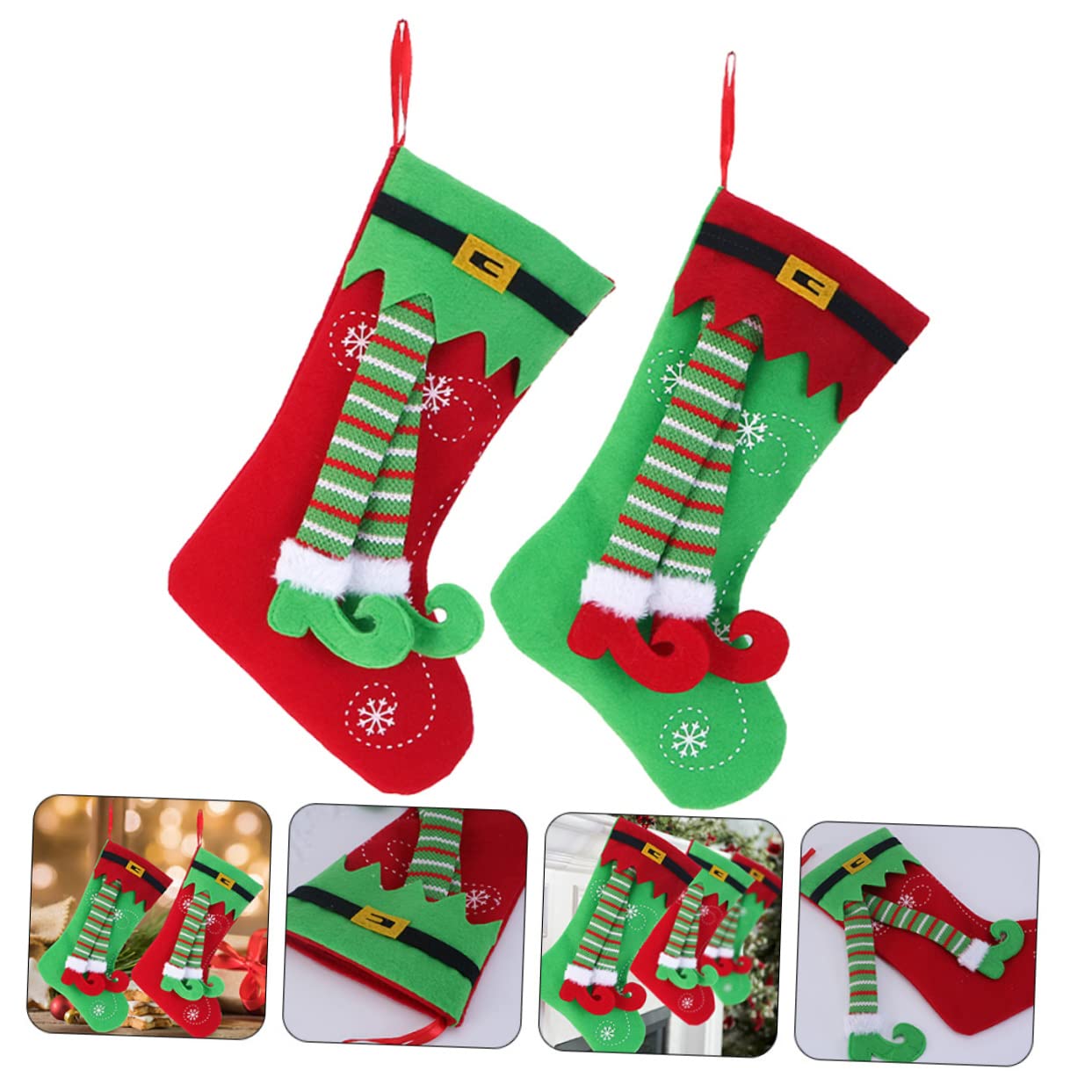 Ciieeo 8 STK Bein Weihnachtsstrumpf Weihnachtstüte mit Süßigkeiten Dekoration für Weihnachtsfeiern Weihnachtssocken Kinder weihnachtsdeko weihnachtsgeschenktüten Christbaumschmuck