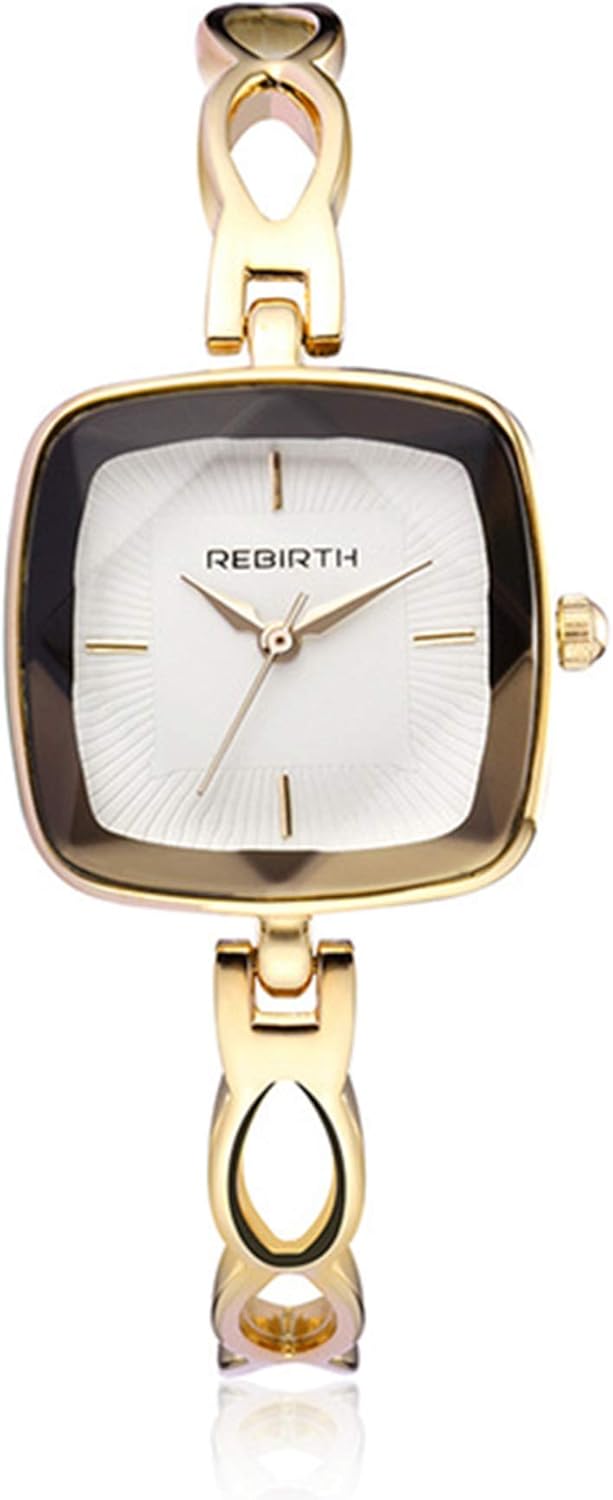 Carlien Simple Women's Square Dial Quartz Analog Rose Gold Bracelet Strap Luxury Watch,Lady Slim Business Dress Watch