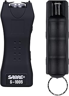 SABRE Self-Defense Kit with Pepper Spray and Stun Gun with Flashlight, 25 Bursts, 10-Foot (3-Meter) Range, Painful µC Char...